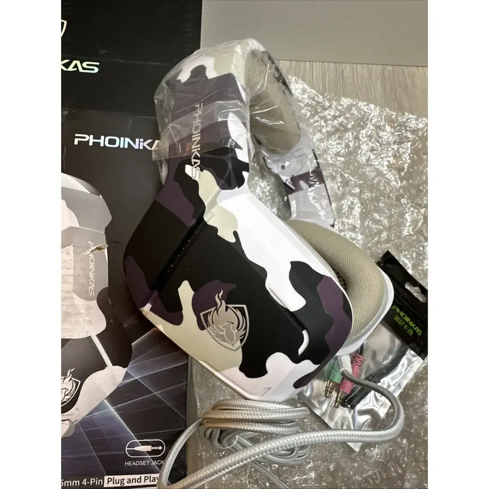 Phoinkas H-1 Gaming Headset Grey Camo Adjustable Lightweight 3.5 mm Ps4/Xbox1/PC